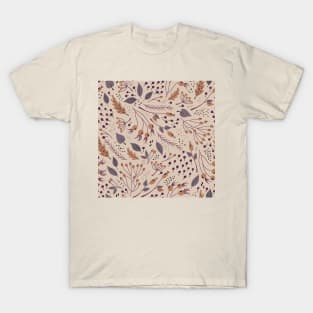 Retro pattern with autumn plants T-Shirt
